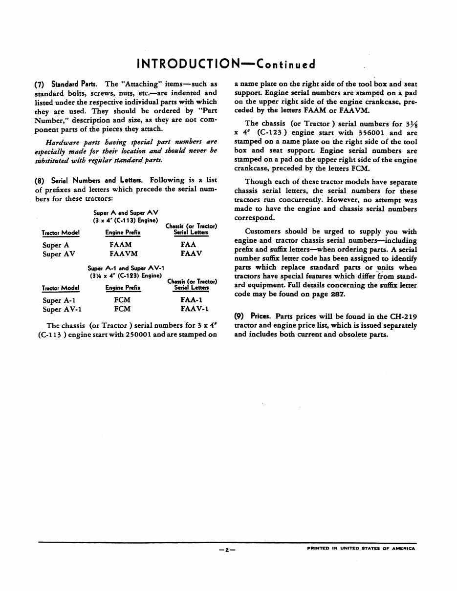 IH Farmall Super A & Super AV Tractor Parts Catalog TC-39 Manual - preview img 7