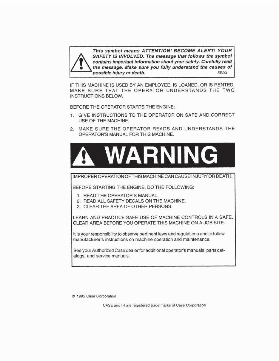 CASE 580K PHASE 1 Tractor TLB Service & Operators Manual & Parts Catalog -3- Manuals - preview img 2