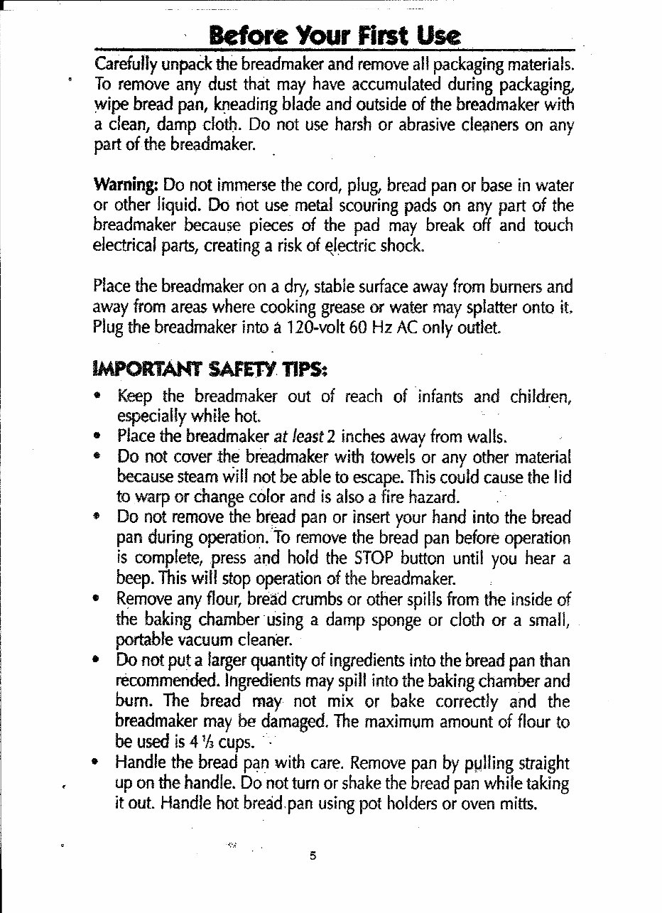 Betty Crocker Bake It Easy Parts Breadmaker Model BC1699 Instruction Manual Recipes preview img 3