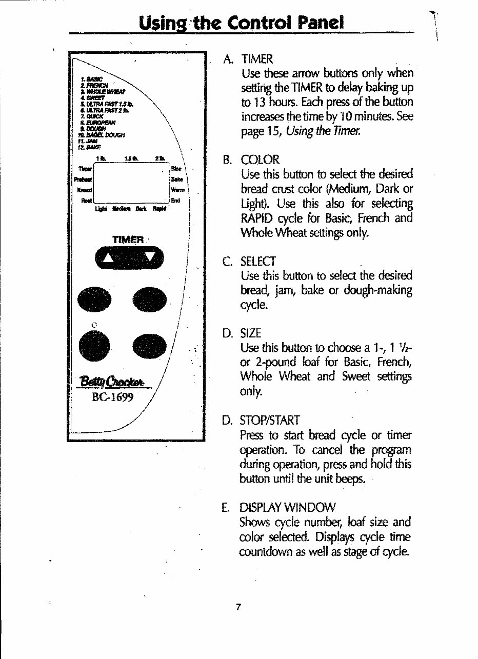 Betty Crocker Bake It Easy Parts Breadmaker Model BC1699 Instruction Manual Recipes preview img 8