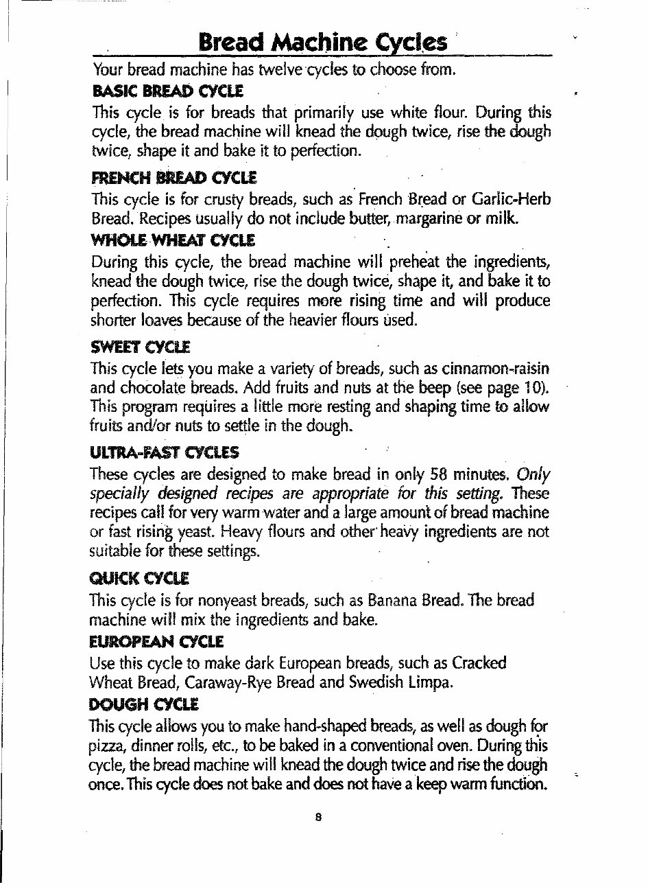 Betty Crocker Bake It Easy Parts Breadmaker Model BC1699 Instruction Manual Recipes preview img 9