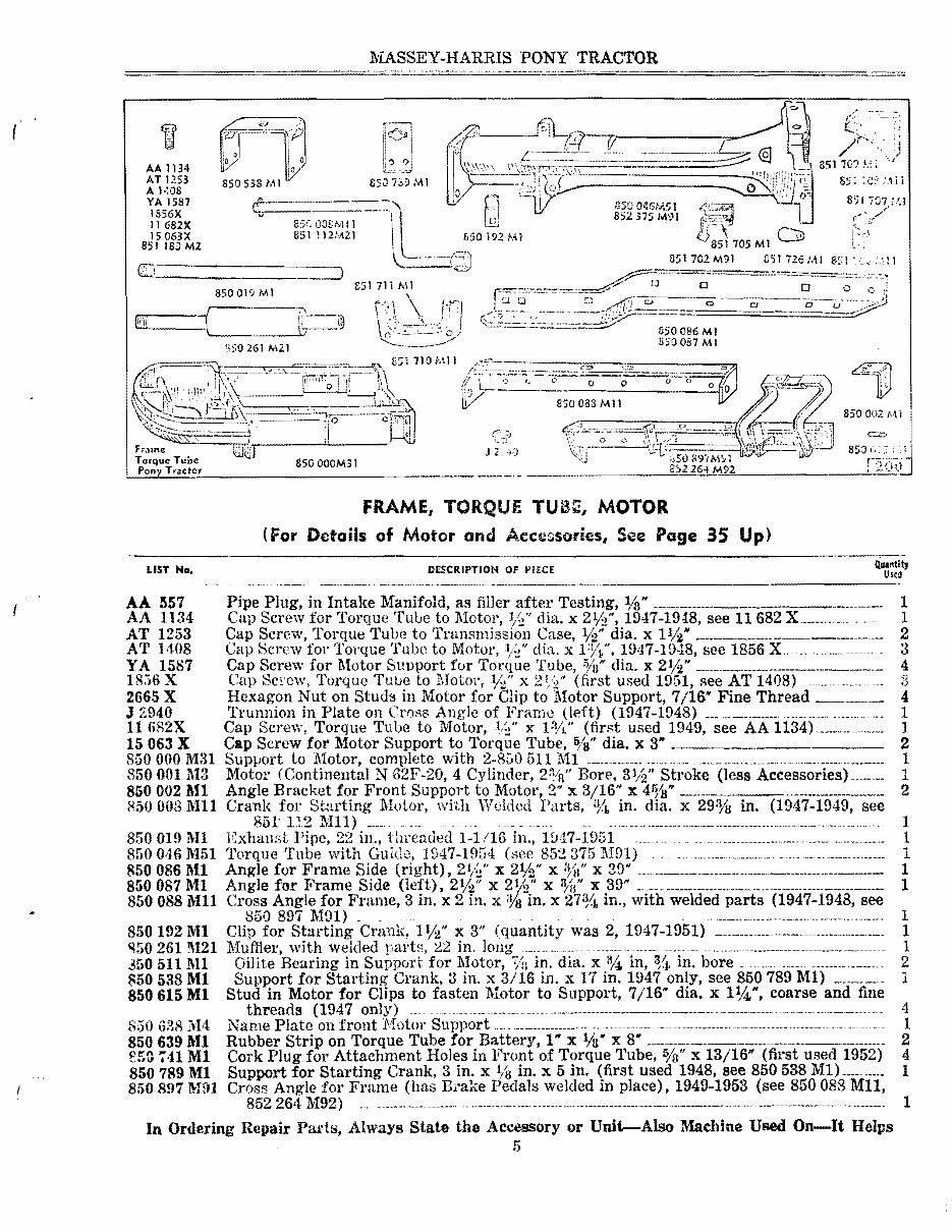 1947-1954 Massey-Harris Pony Tractor Parts Catalog preview img 5