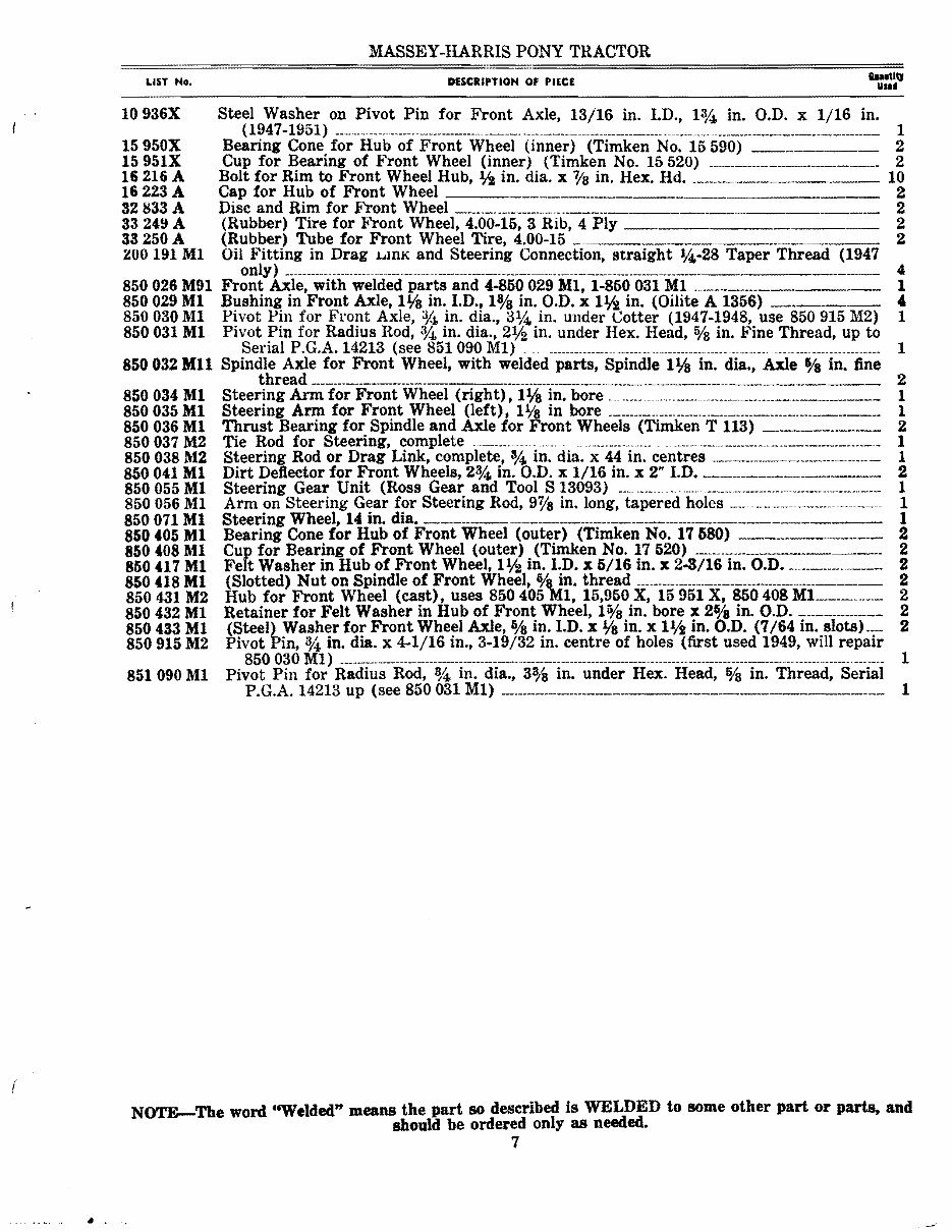 1947-1954 Massey-Harris Pony Tractor Parts Catalog preview img 7