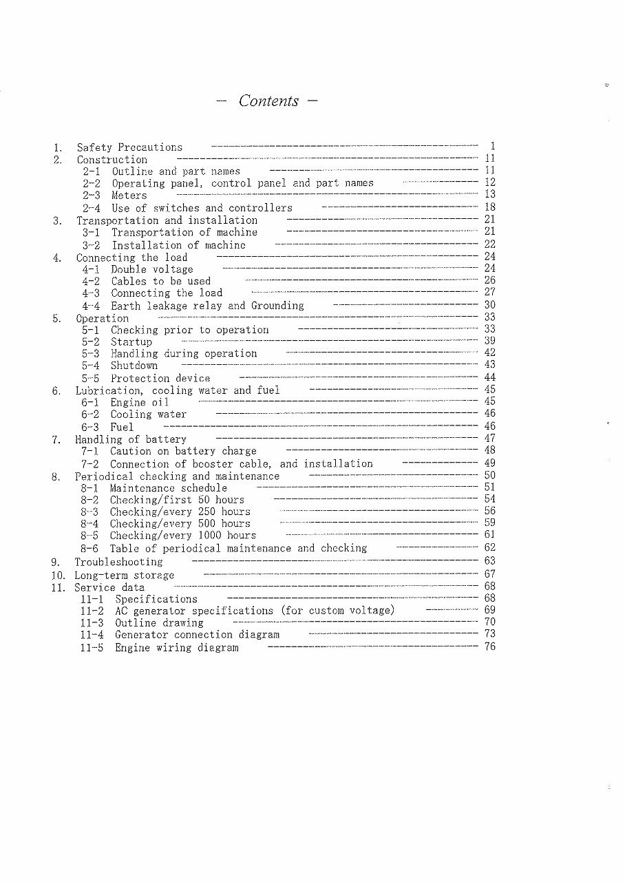 Denyo DCA-45SPI diesel generating set instruction manual preview img 4