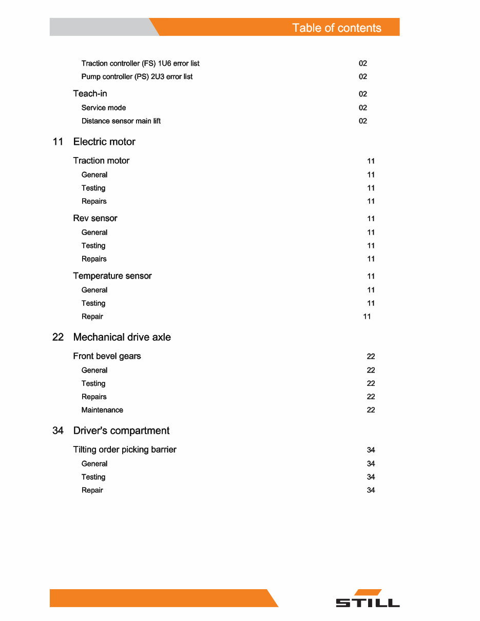 Still EK-X (EK-X 2131 24V, EK-X2133 48V) High-level Order Picker Forklift Service Repair Workshop Manual preview img 6