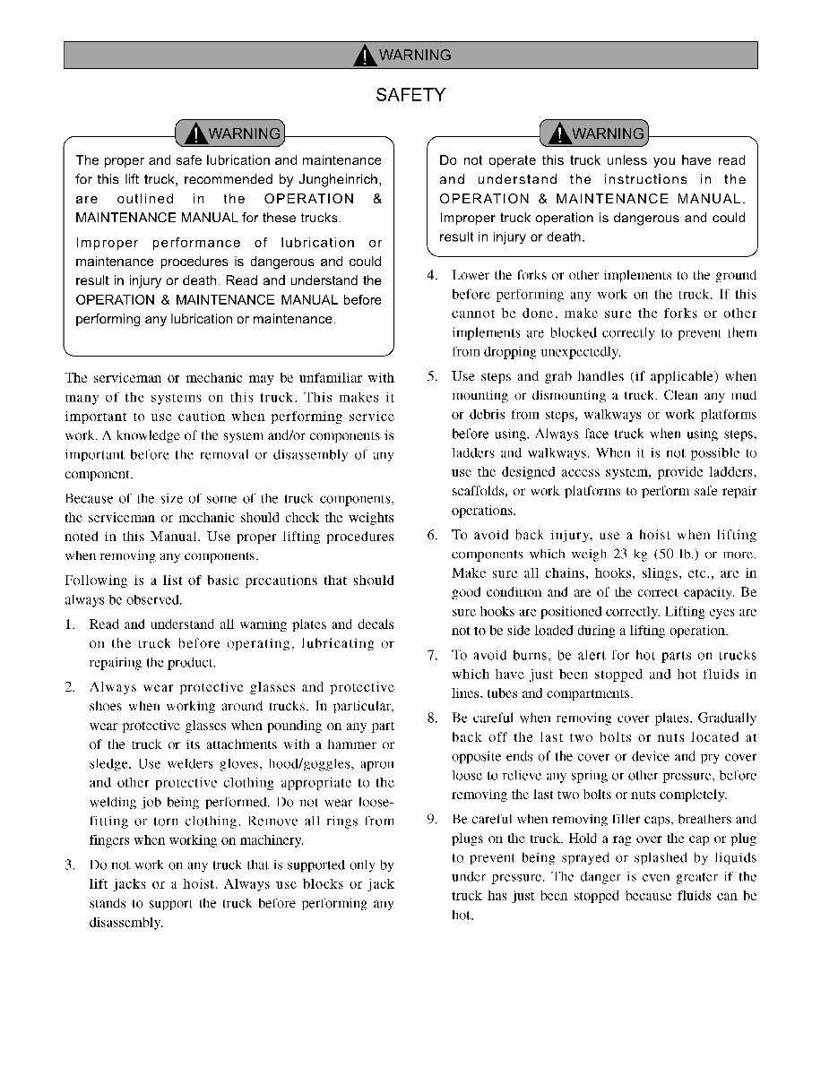 Jungheinrich Electric Lift Truck ETG-Series: ETG350, ETG355 (from 01.2010) Service & Repair Manual preview img 4