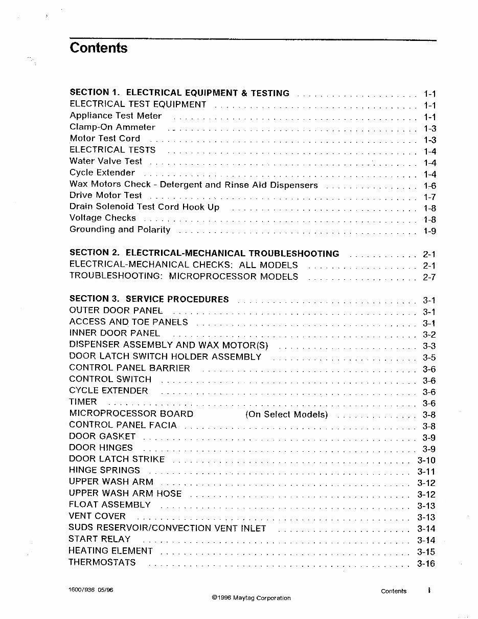 Maytag Admiral DWUA & DWC Dishwasher Repair manual preview img 3