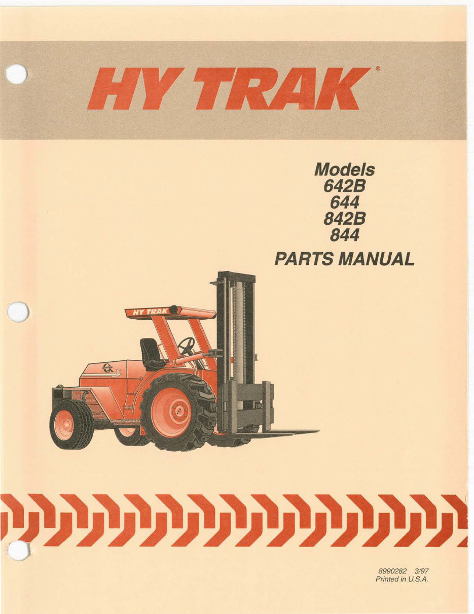 HYTRAK Forklift 624B 644 842B 844 Parts Manual Catalogue Catalog preview img 1
