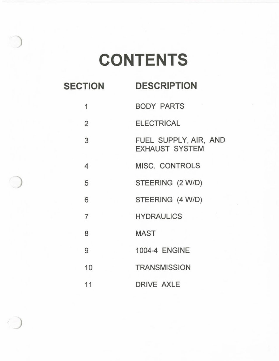 HYTRAK Forklift 624B 644 842B 844 Parts Manual Catalogue Catalog preview img 2