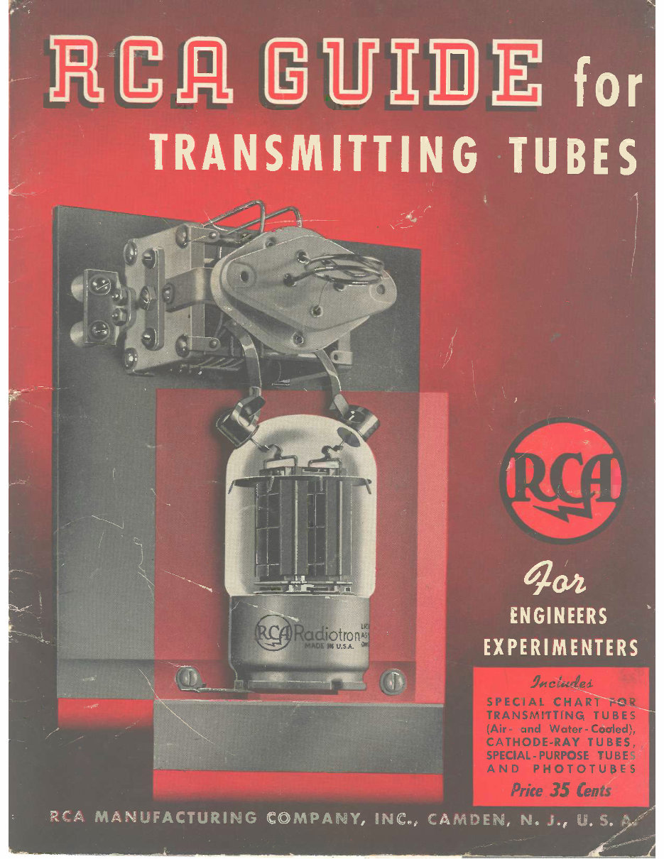RCA TRANSMITTING ELECTRON VACUUM TUBE Catalog Radio Book preview img 1
