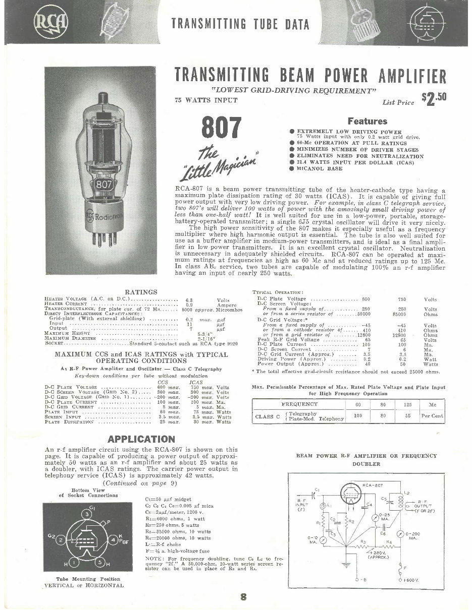 RCA TRANSMITTING ELECTRON VACUUM TUBE Catalog Radio Book preview img 10