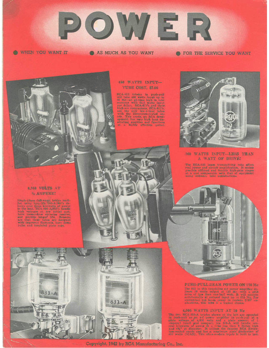 RCA TRANSMITTING ELECTRON VACUUM TUBE Catalog Radio Book preview img 2