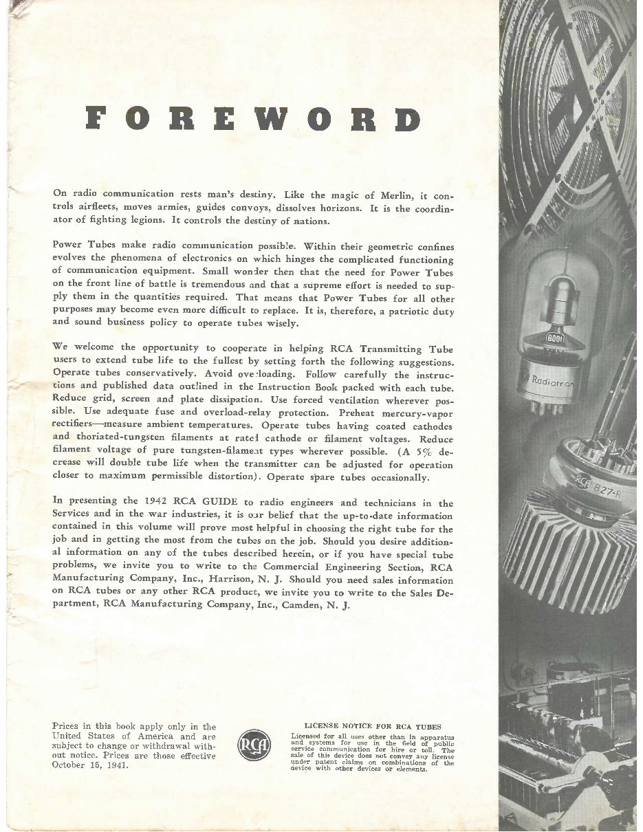 RCA TRANSMITTING ELECTRON VACUUM TUBE Catalog Radio Book preview img 3