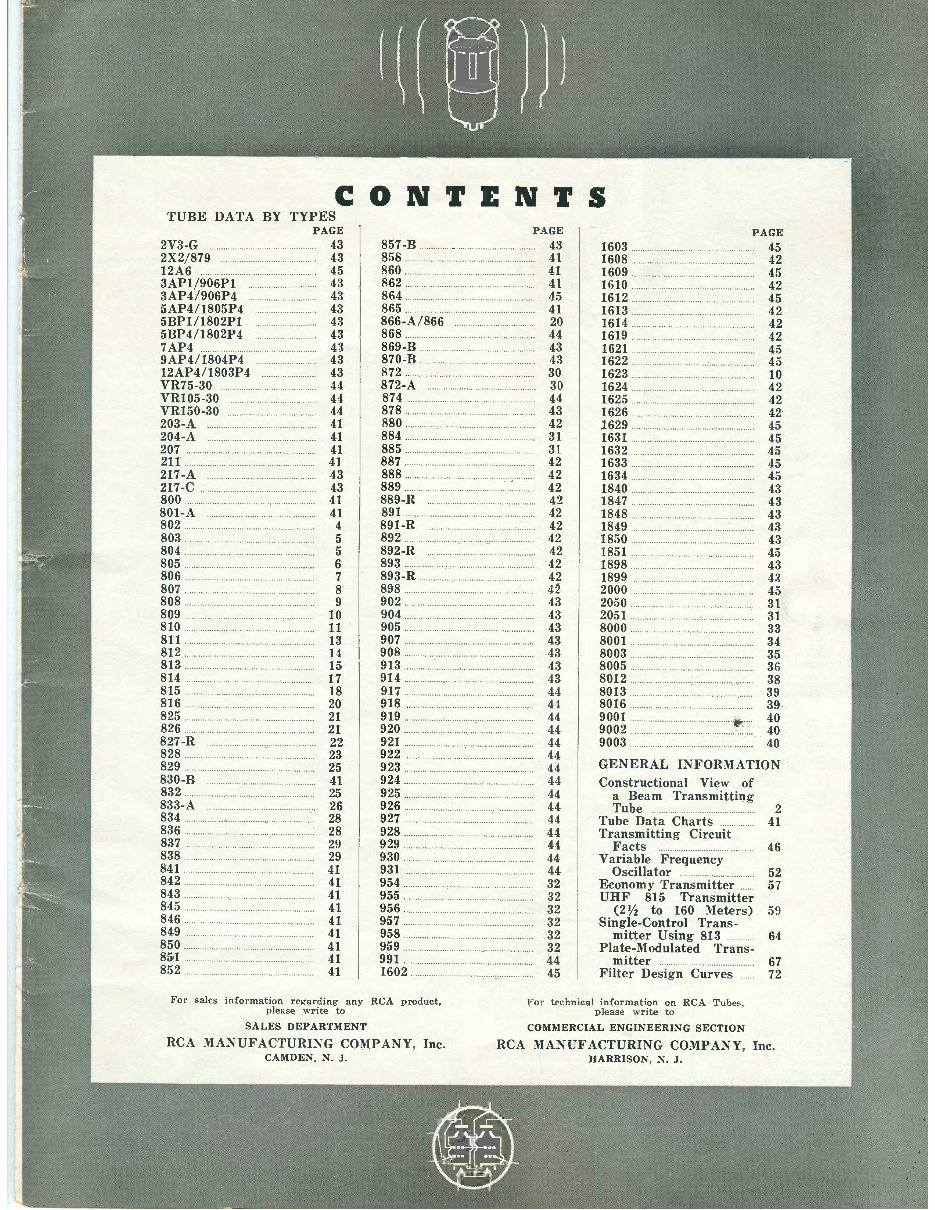 RCA TRANSMITTING ELECTRON VACUUM TUBE Catalog Radio Book preview img 5