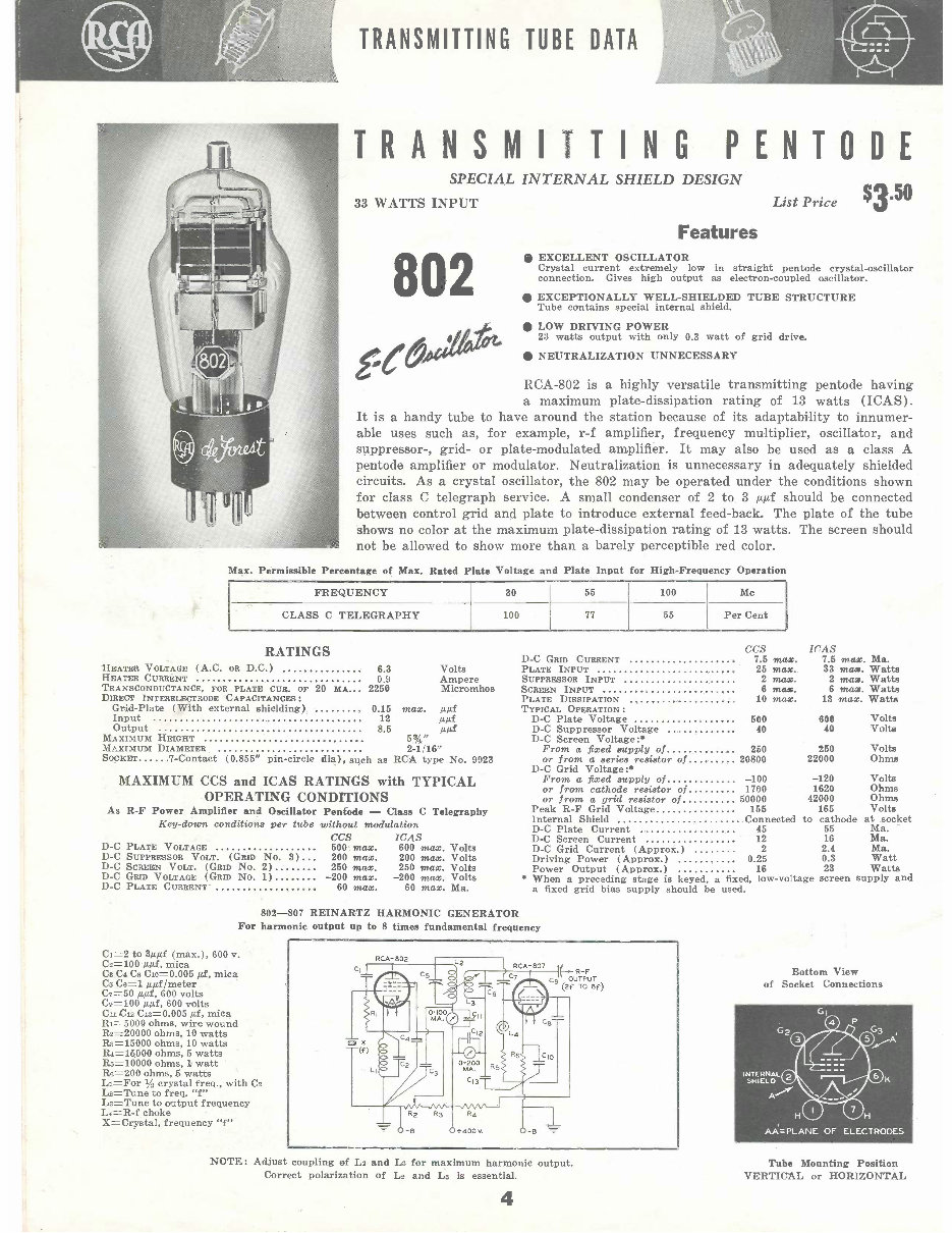 RCA TRANSMITTING ELECTRON VACUUM TUBE Catalog Radio Book preview img 6