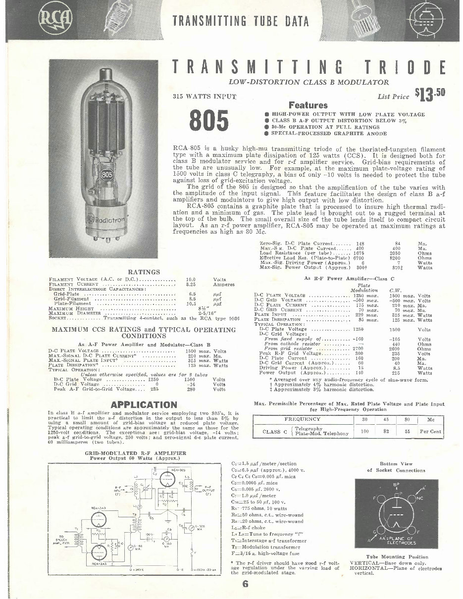 RCA TRANSMITTING ELECTRON VACUUM TUBE Catalog Radio Book preview img 8