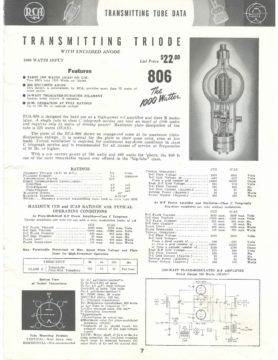RCA TRANSMITTING ELECTRON VACUUM TUBE Catalog Radio Book preview img 9
