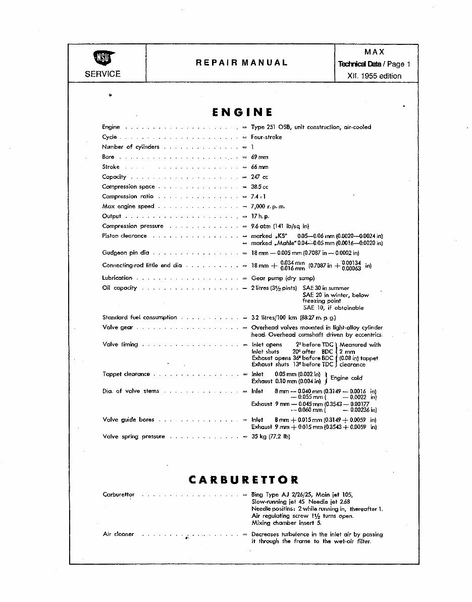 NSU max motorcycle manuals preview img 2