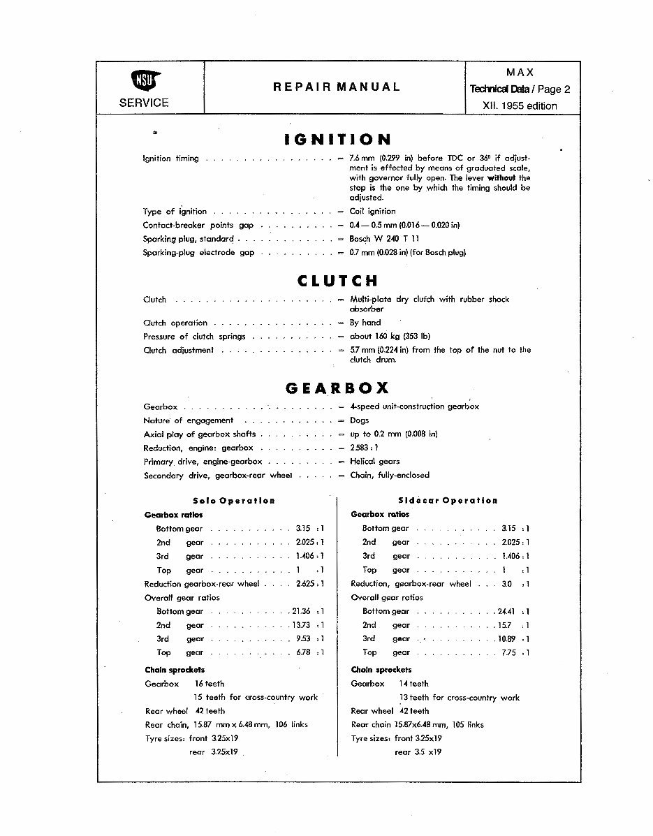 NSU max motorcycle manuals preview img 3
