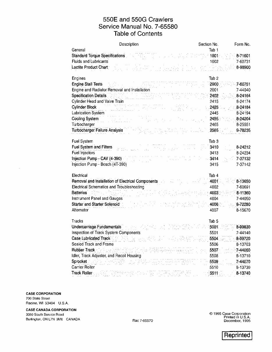 Case 550E, 550G Service Manual preview img 1