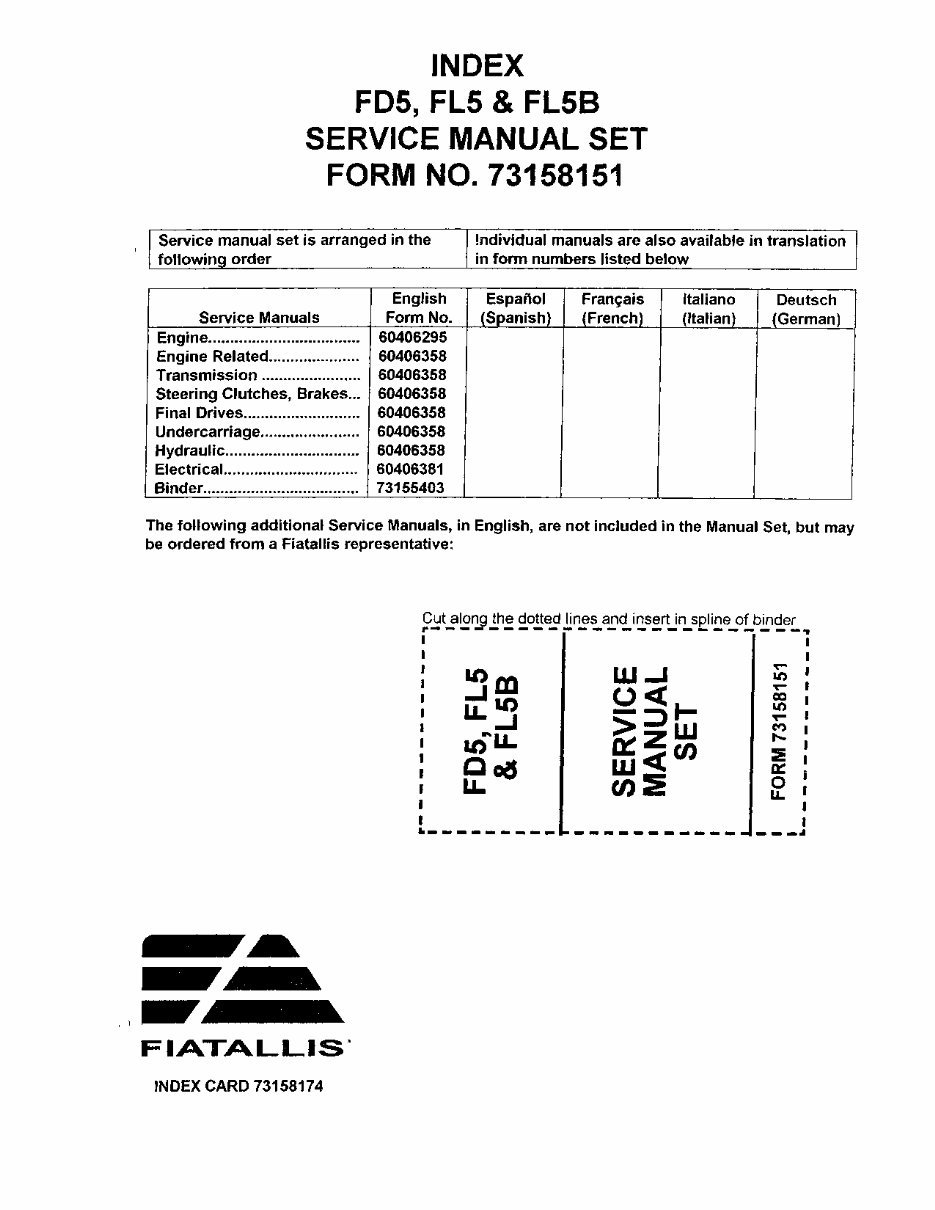 New Holland CE FD5, FL5, FL5B Service Manual preview img 1