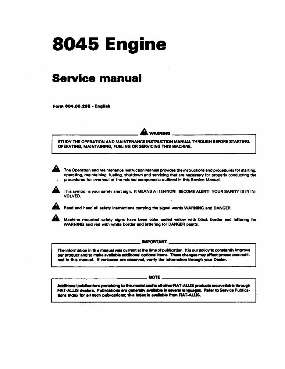 New Holland CE FD5, FL5, FL5B Service Manual preview img 5