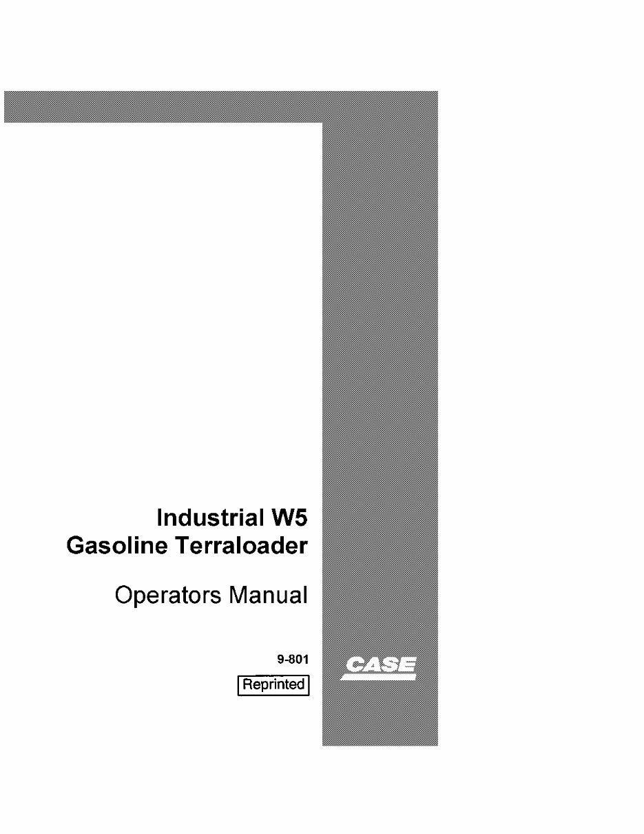 Case W5 Operators Manual preview img 1