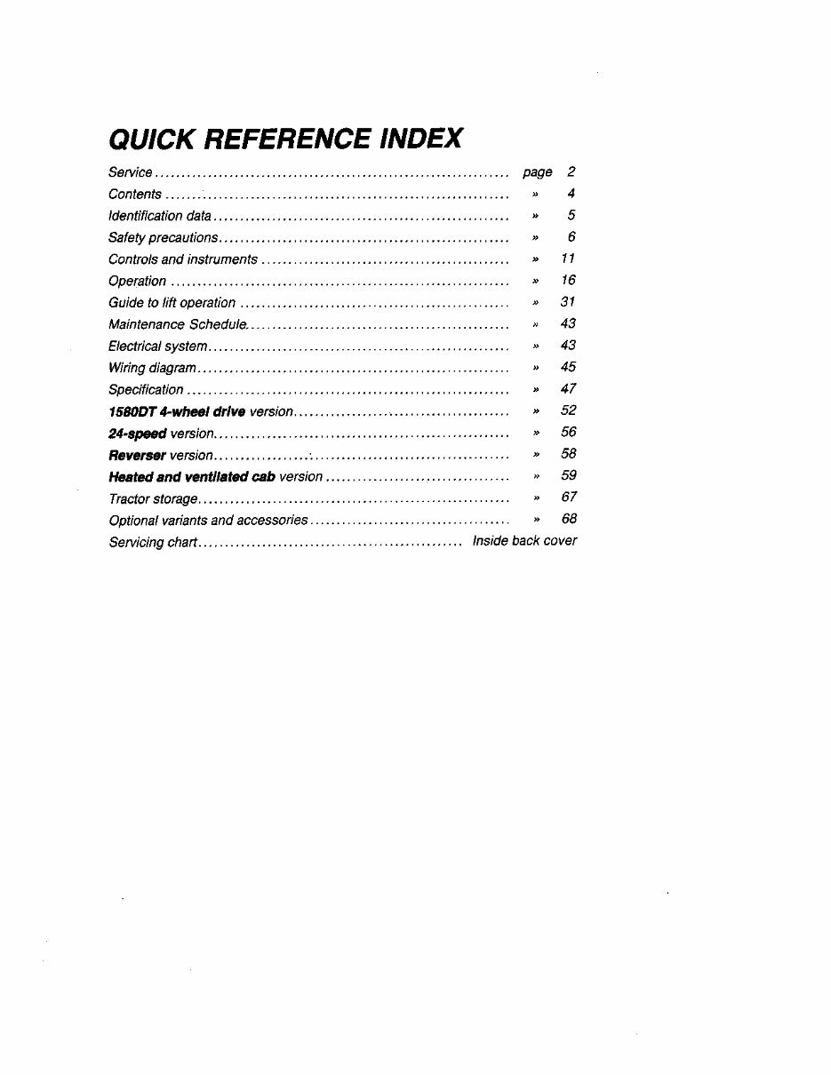New Holland 1580, 1580DT Operators Manual preview img 2