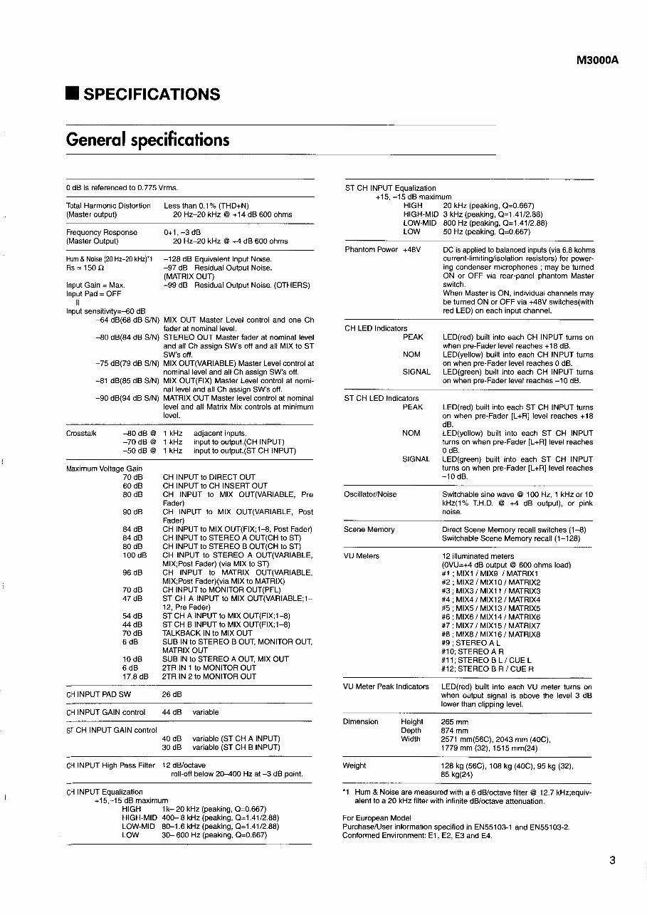 Yamaha M3000A Series Mixing Console Service Manual & Repair Guide preview img 3
