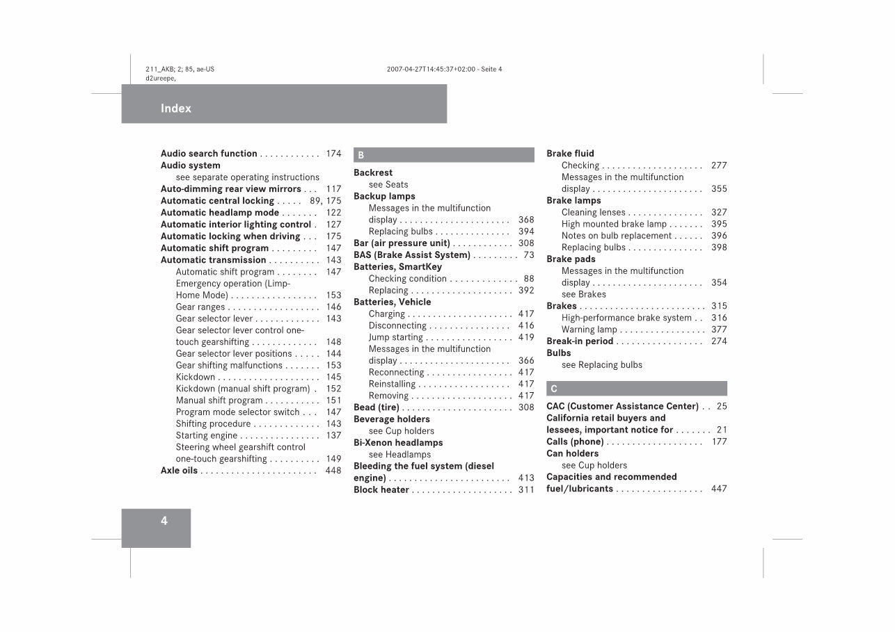 2008 Mercedes-Benz E-Class E350 Owners Manual preview img 6