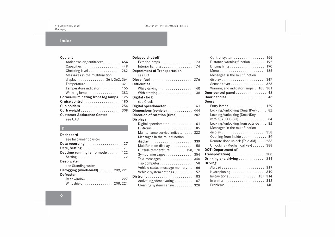 2008 Mercedes-Benz E-Class E350 Owners Manual preview img 8