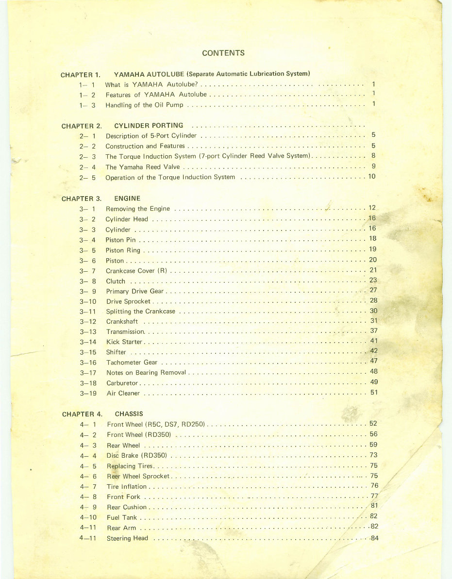 1972-1973 Yamaha RD350 Service & Repair Manual preview img 4