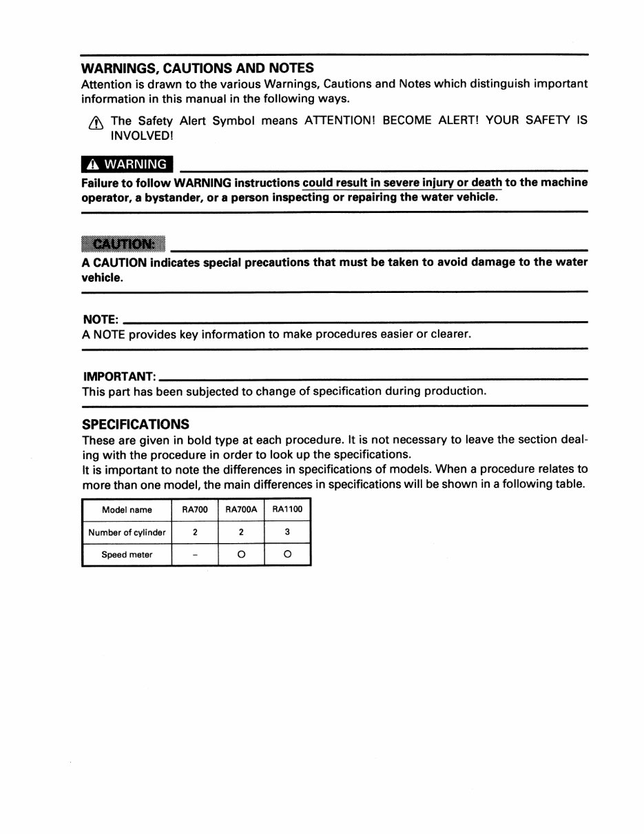 1997 Yamaha WaveRaider (RA700) OEM Service & Repair Manual preview img 4