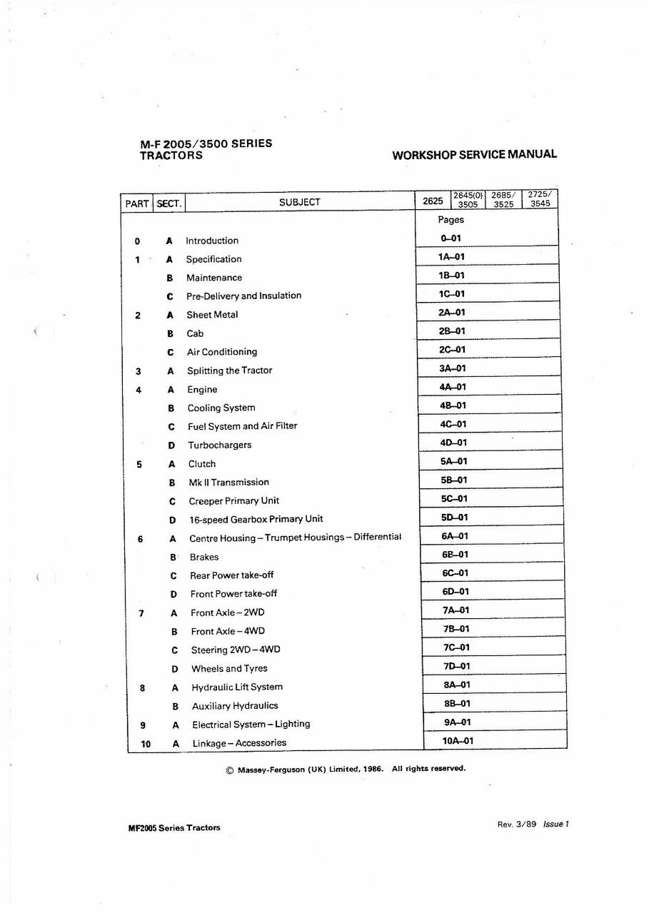 Massey Fergusson 2620 2640 2680 2720 2625 2645 2485 2725 3505 3525 3545 Tractor Full Service & Repair Manual preview img 4