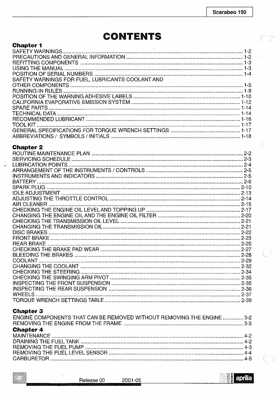1999-2004 Aprilia Scarabeo 150 Service & Repair Manual preview img 2