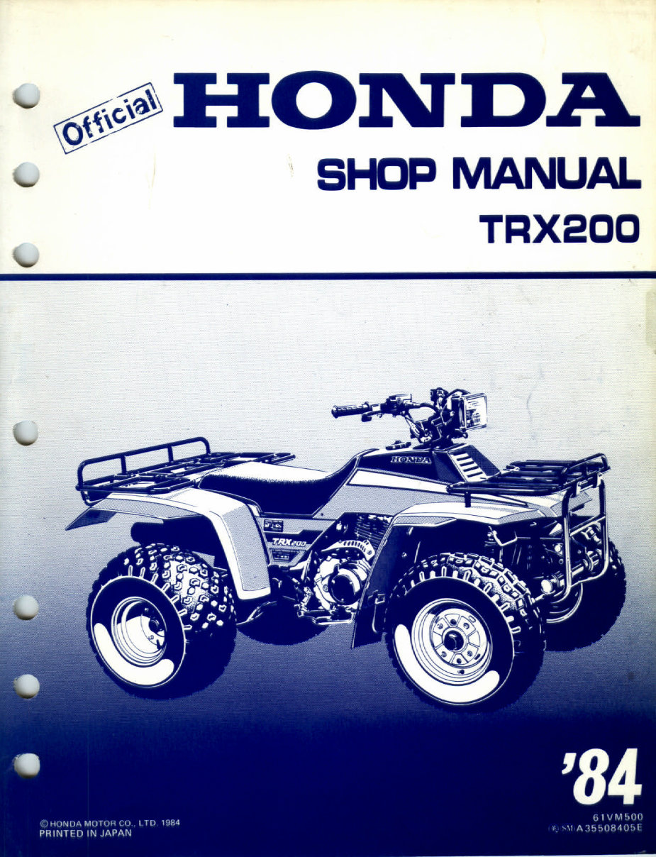 1984 Honda TRX200 FOURTRAX 200 Service Repair Manual preview img 1