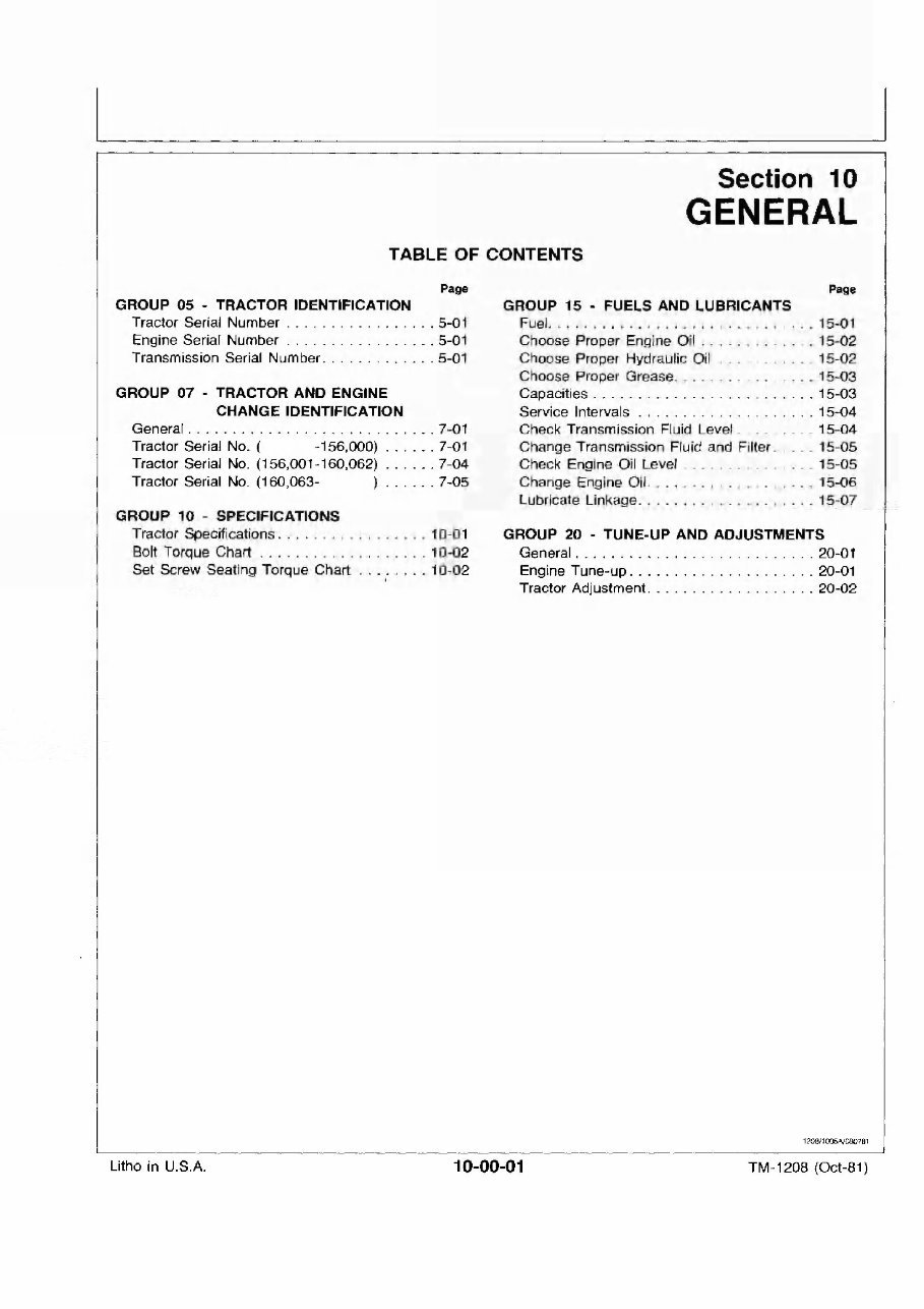 John Deere Hydrostatic Tractor Type 317 Technical Service Manual preview img 7