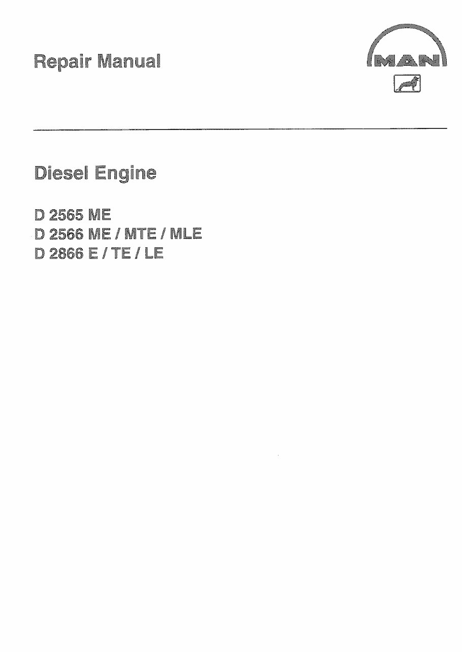 MAN D 2565 2566 2866 Diesel Engine Workshop Service Manual preview img 1