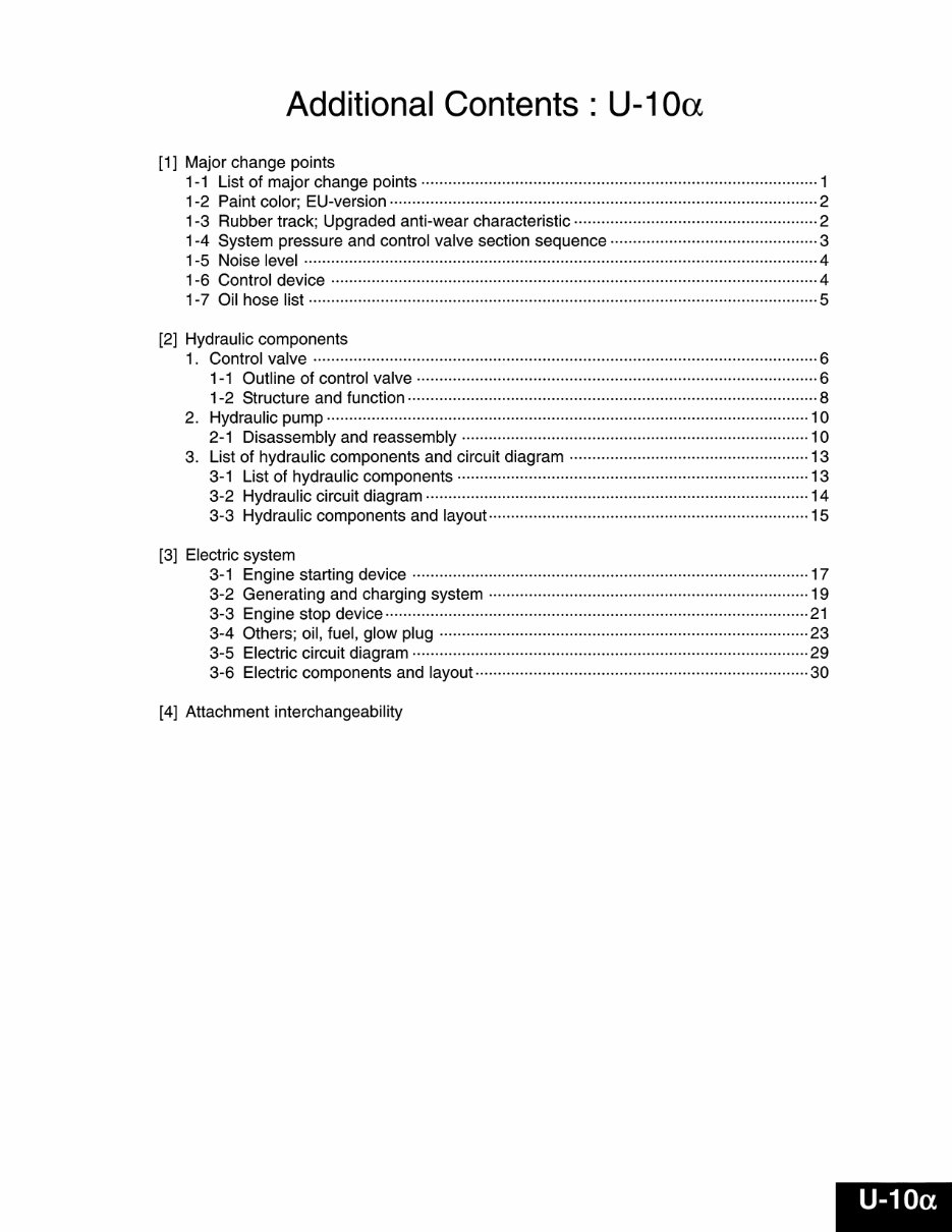 Kubota U10 , U20 , U35 , U45 Excavator Workshop Service Repair Manual preview img 3