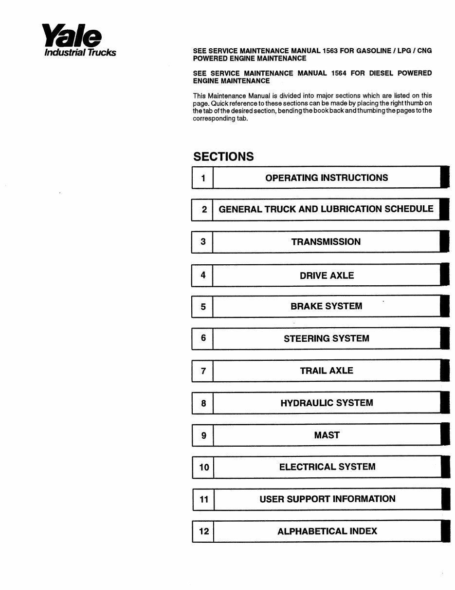 Yale GDP 080 LF Gas Forklift Factory Service & Work Shop Manual preview img 3
