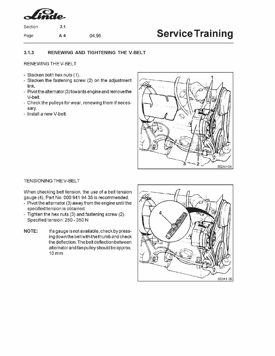Linde Forklift Truck 352 Series: H35, H40, H45 Service Training Manual. preview img 10