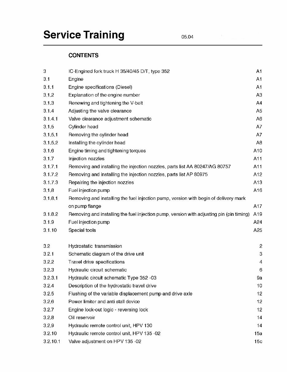 Linde Forklift Truck 352 Series: H35, H40, H45 Service Training Manual. preview img 3