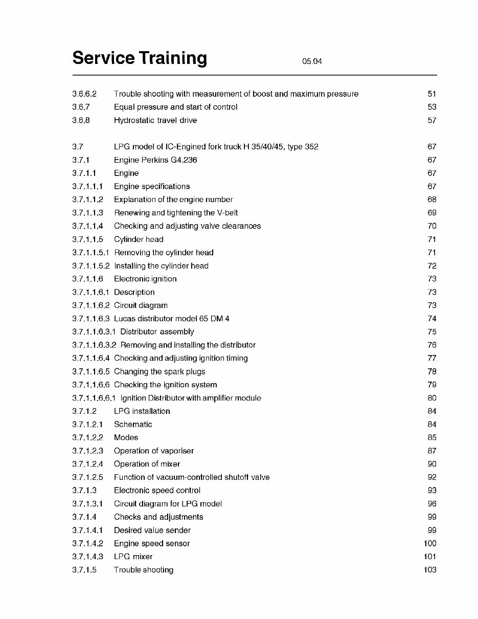 Linde Forklift Truck 352 Series: H35, H40, H45 Service Training Manual. preview img 5