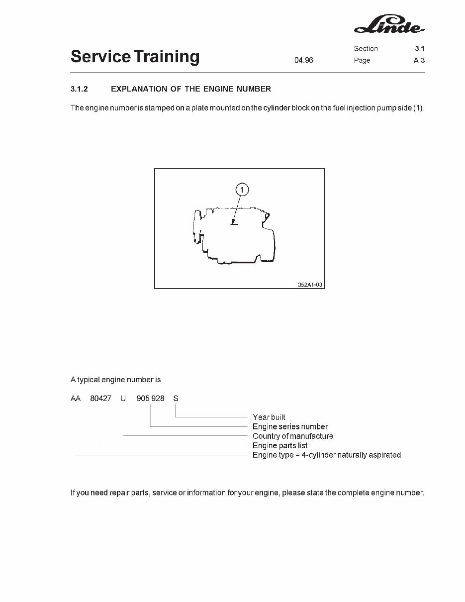 Linde Forklift Truck 352 Series: H35, H40, H45 Service Training Manual. preview img 9