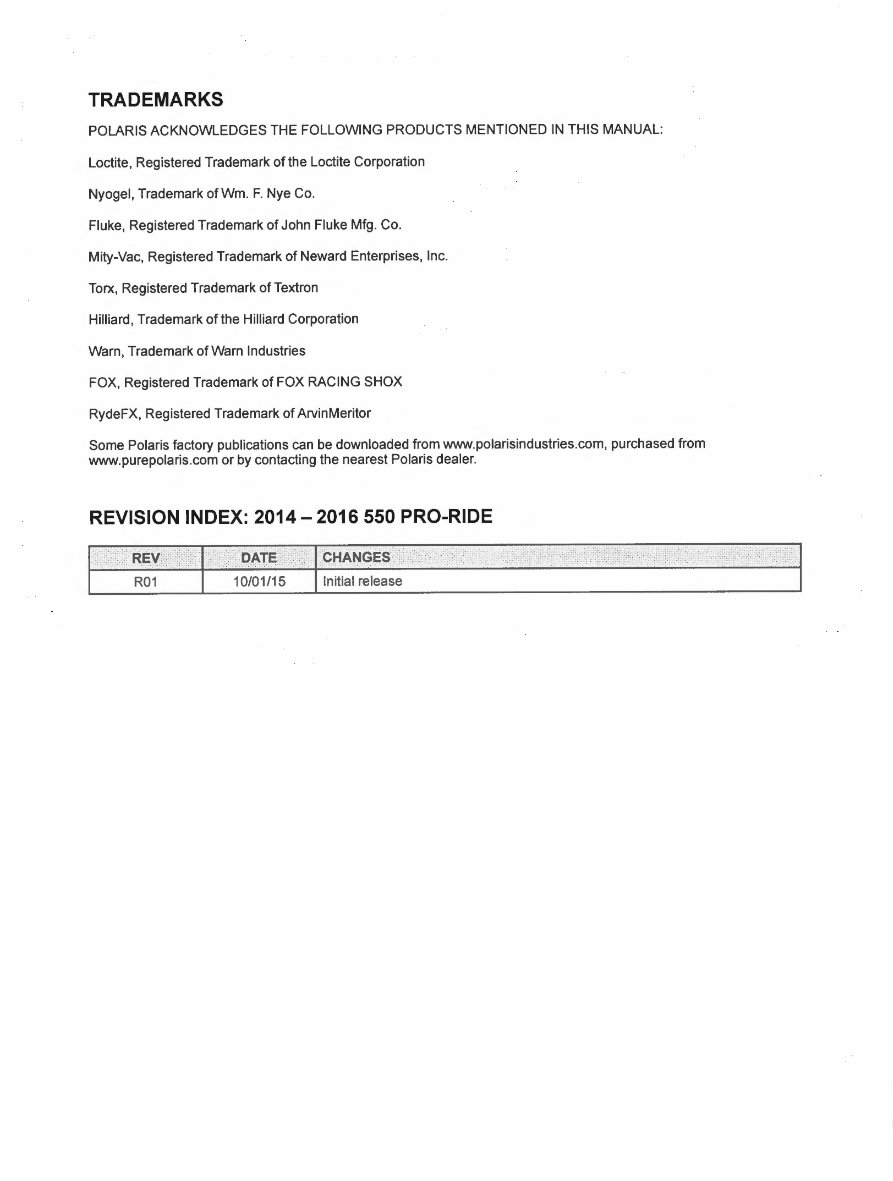 2014-2016 Polaris Snowmobile Indy 550 Pro-Ride Service & Repair Manual preview img 6