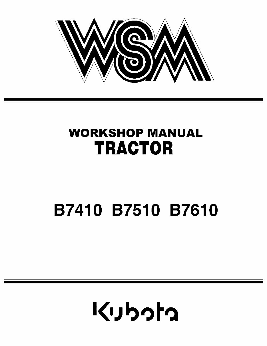 Kubota B7510 Tractor OEM Service & Repair Manual preview img 1