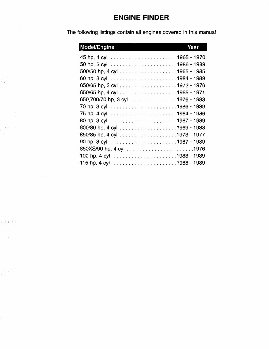 1965-1989 Mercury Mariner 45-115HP 3-4 Cyl Outboard OEM Service & Repair Manual preview img 1