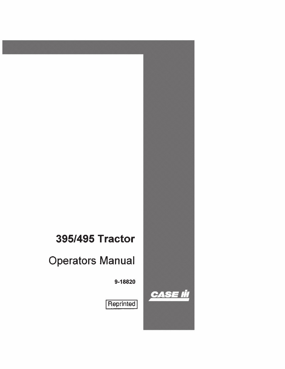 CASE IH 395 495 Tractor Operators Manual preview img 1