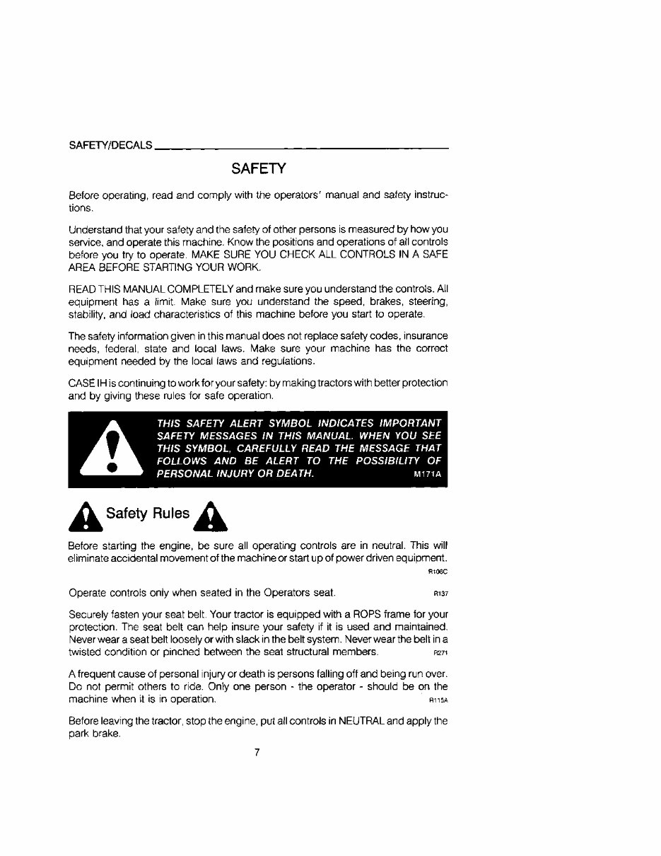 CASE IH 395 495 Tractor Operators Manual preview img 9