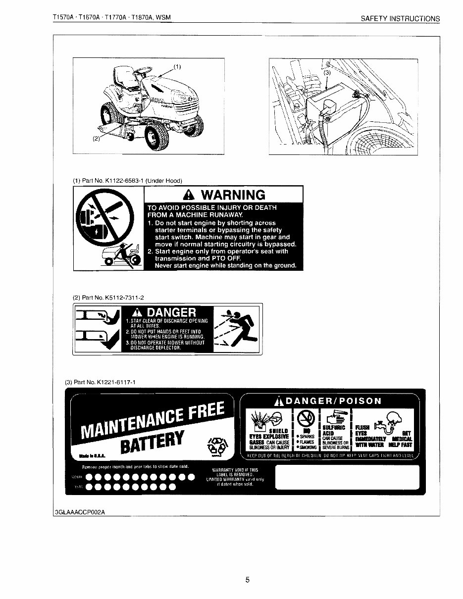 Kubota T1670A Lawn Tractor and Mower Workshop Service Manual preview img 5